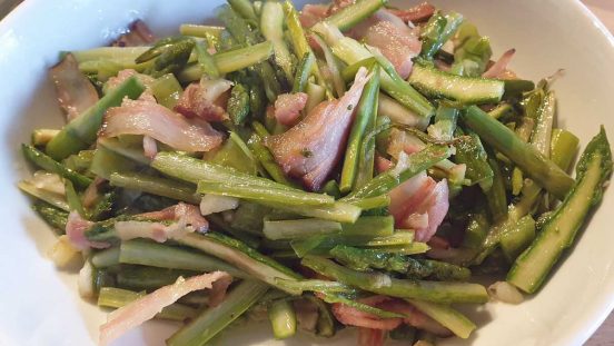 Asparagus Hunan-Style (with Bacon, Green Chilli, Garlic)